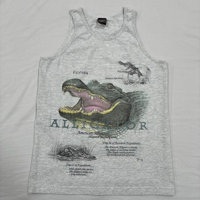 Vintage Florida Alligator Nature Tank Top Men s Medium Gray Sherry s Best 90s