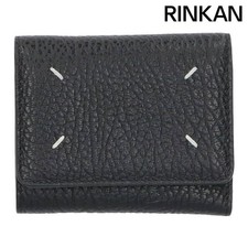 Martan Margiela 1 SA3UI0010 4 Stitch Tri-fold Calf Leather Wallet Men's Used e23