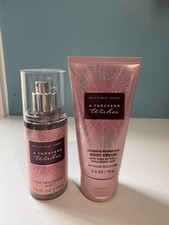 Bath  Body Works A Thousand Wishes Body Mist bodycream travel Size Set of 2 NEW