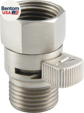 Shower Head Shut off Valve, Solid Brass Water Flow Restrictor with Adjustable Le