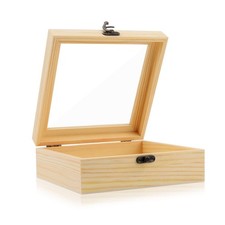 Nsmykhg Wooden Box,Wooden Storage Box,Rectangle Unfinished Pine Wood Display ...