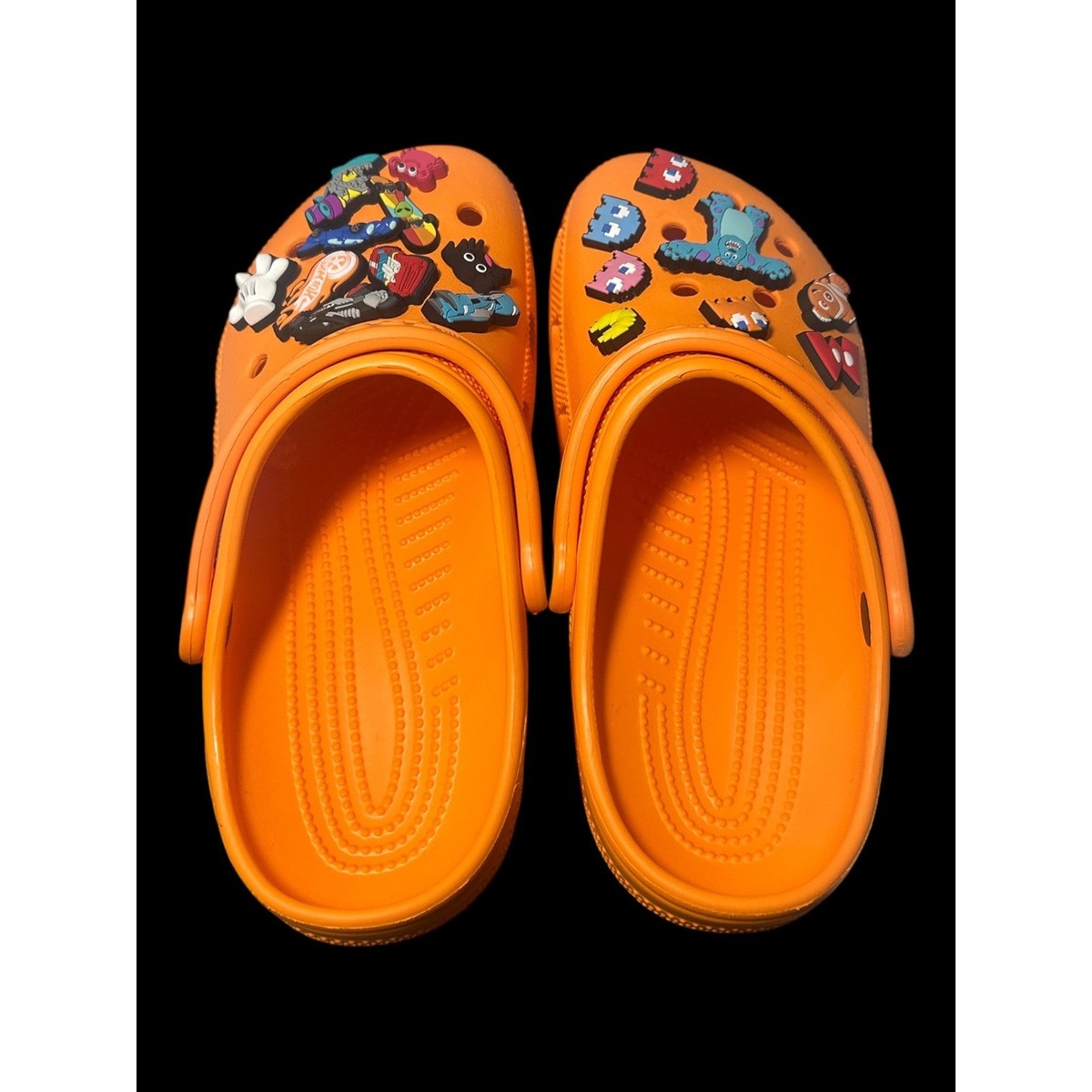 Crocs Classic Clogs Orange Mens 6 Womens 8 Custom Pac-Man Monster Inc Jibbitz CROCS Pac Man Clyde Jibbitz 10007410 - Shiekh main image 3