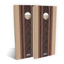 All-Weather Cornhole Set Trex Carmel Hatteras Stripes PVC Composite Boards