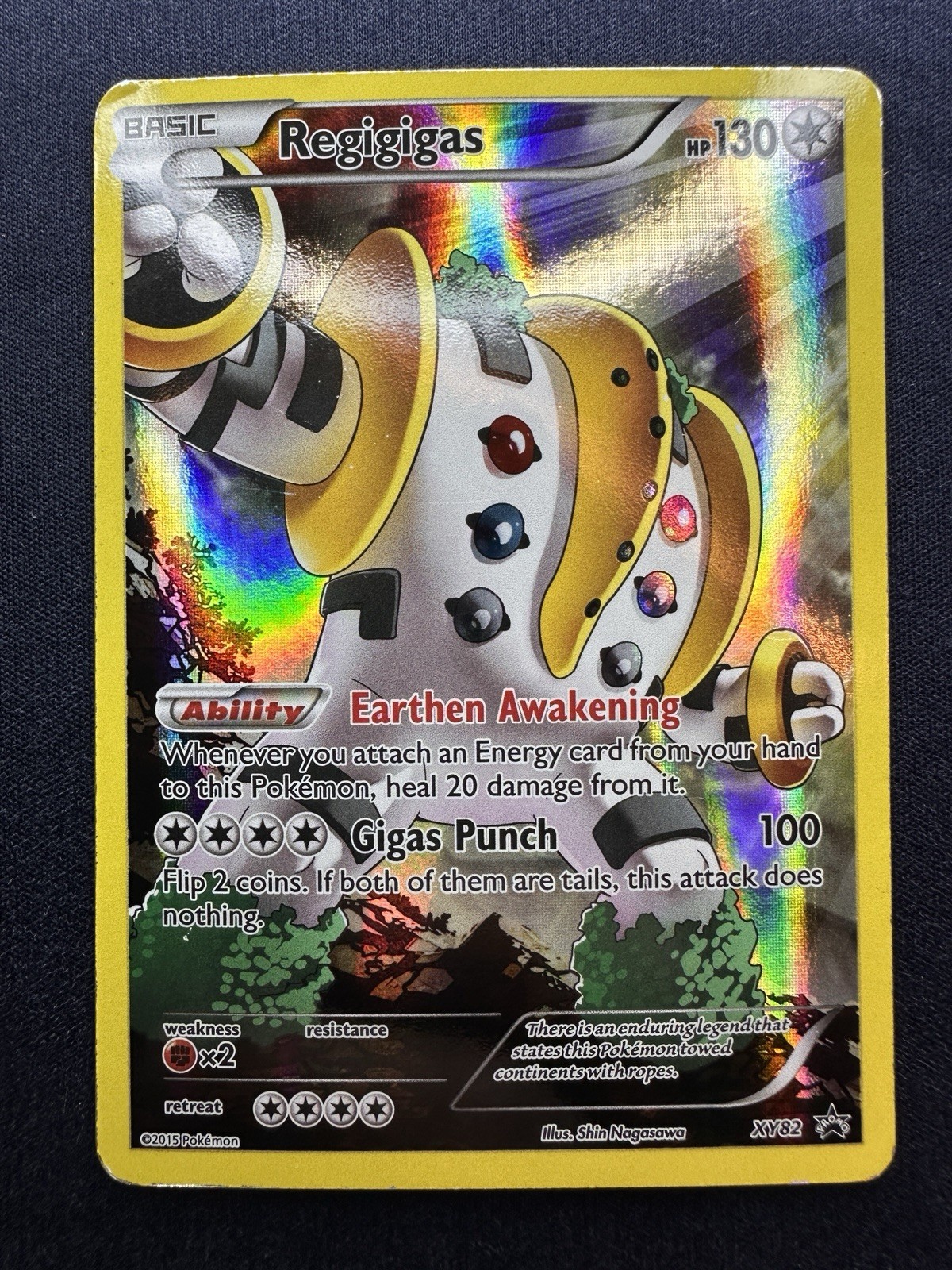 Regigigas XY82 Black Star Promo Full Art Holo Pokemon Card 2015 MP Free Ship B