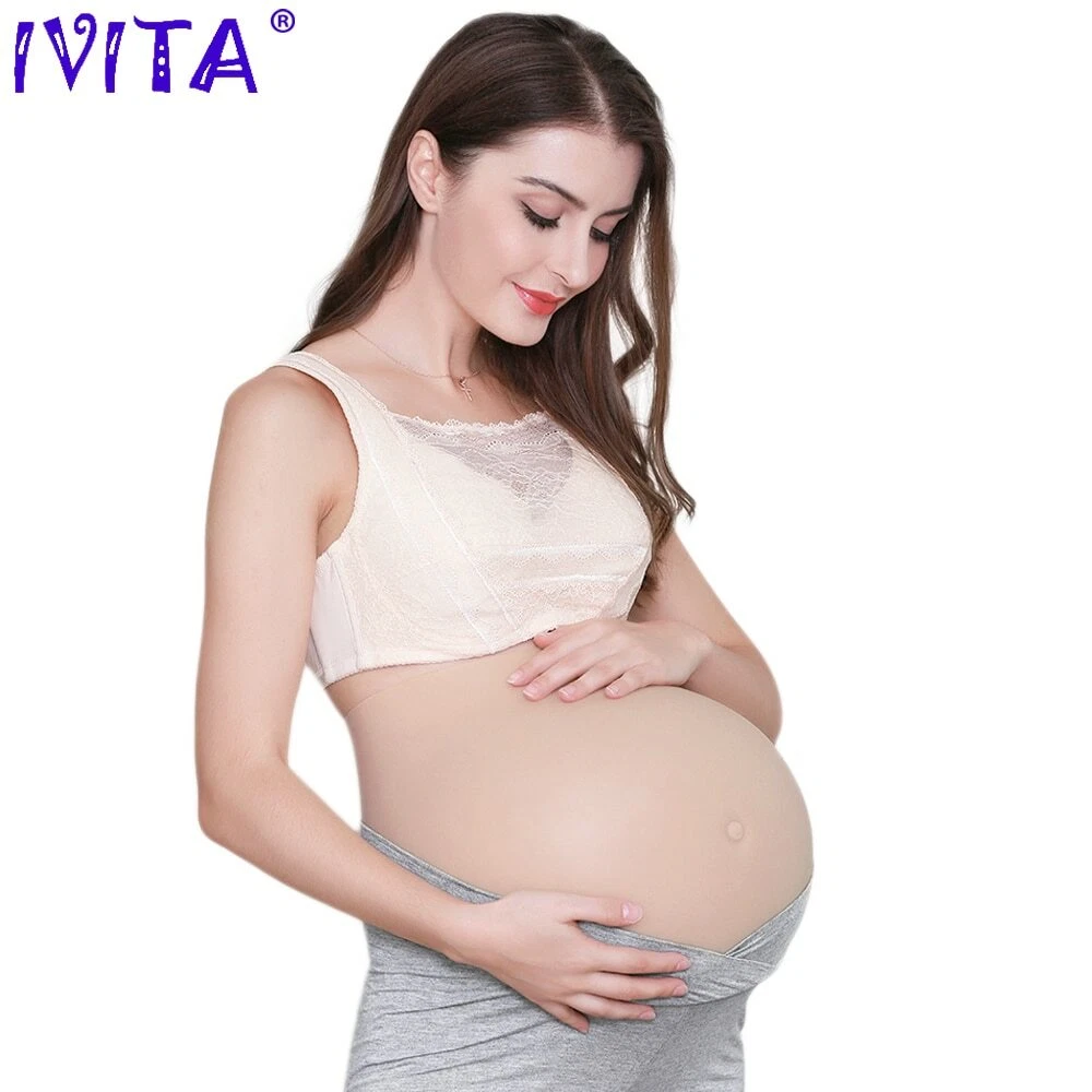 IVITA 100% Artificial Silicone Fake Pregnant Soft Belly Realistic Silicone