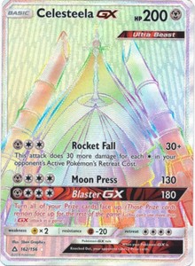 Celesteela Gx 162 156 Rainbow Secret Rare Pokemon Card Sun Moon Ultra Prism Ebay