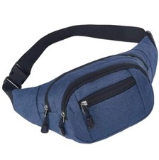 Blue Large Capacity Men Crossbody Waist Bag with Adjustable Strap Travel Outdoor