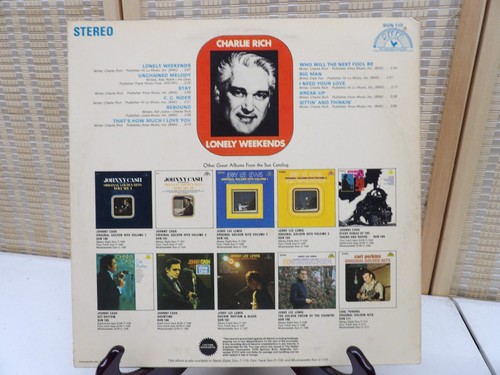 Charlie Rich Lonely Weekends 12" Vinyl Record LP Sun 110 - Picture 3 of 5