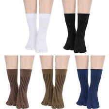 5 Pairs Flip Flop Socks Unisex Tabi Split Toe Socks Two Toe Tabi Socks Cotton...