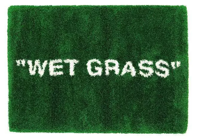 Virgil Abloh IKEA MARKERAD "WET GRASS" Rug 195x132cm Green  Off-White