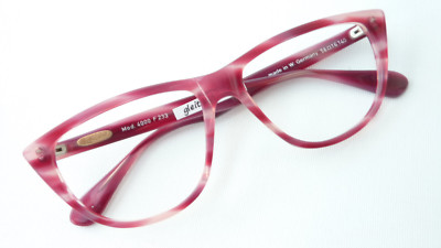 Vintage Brille Damen Fassung bordeaux rot Cateye groß Boho ausgefallen Grösse M