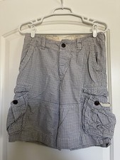 Abercrombie Kids Boy  s Size 12 Blue  White Plaid Cotton Shorts