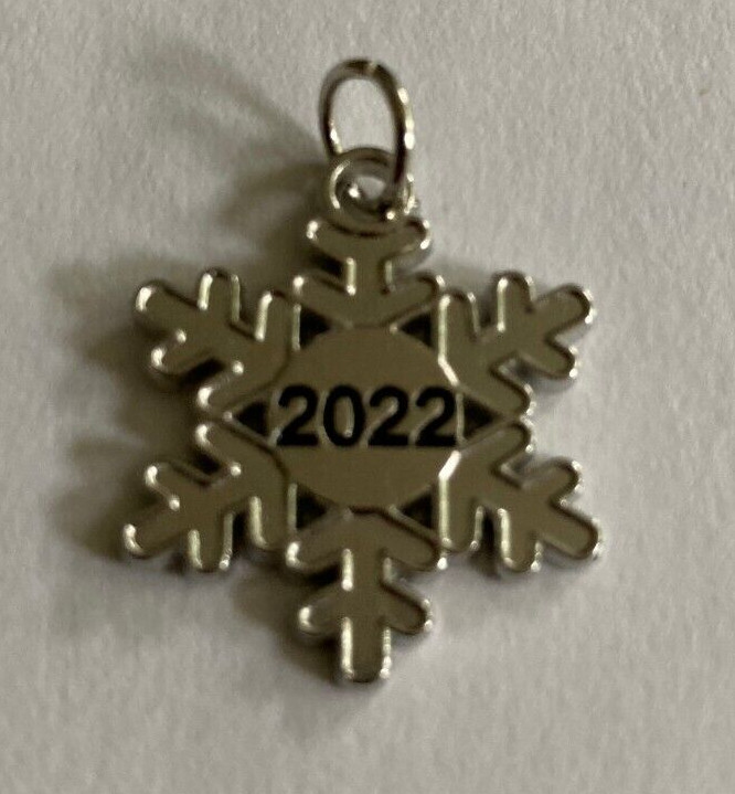 Dated 2022 Snowflake Shaped Charm to add to your Christmas Ornament - Silver