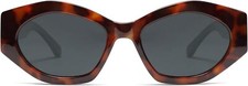 SOJOS Trendy Hexagonal Polarized Sunglasses for Womens Mens,Retro Brown