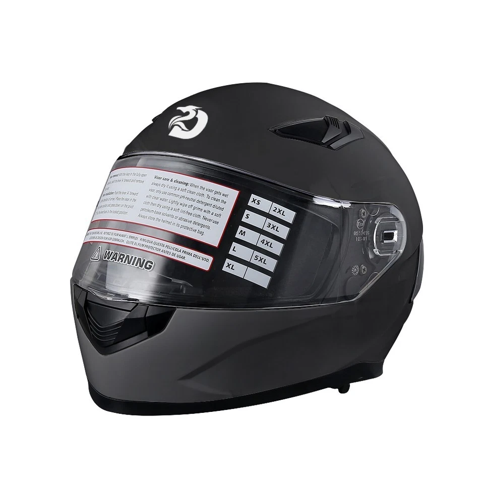 Integralhelm Motorradhelm Fullface Helm ECE22.06 Doppelvisier Schwarz Erwachsene - Bild 2 von 4