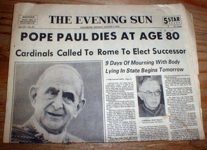 Image result for pope paul iv dies