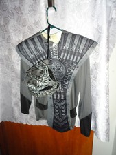 BOY'S GRAY TOP/SHIELD/MASK HALLOWEEN COSTUME-SIZE XL