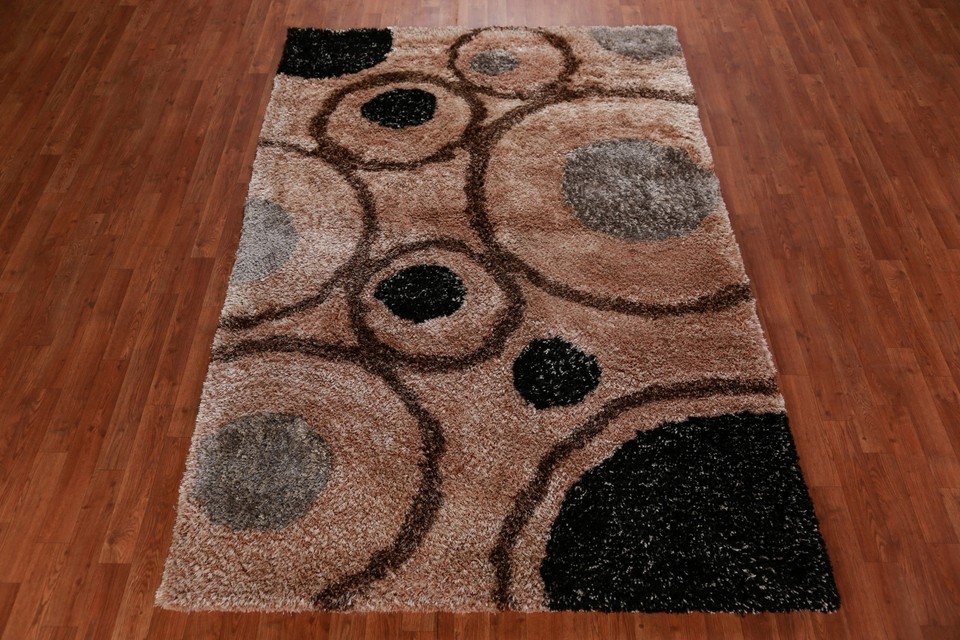 Abstract Indian Hand-tufted Rug 5x8 ft Modern Shaggy Carpet | eBay