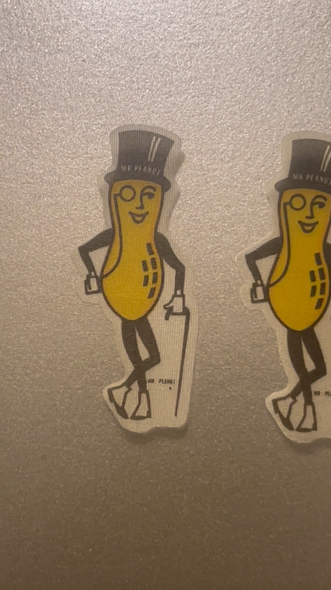Vintage 1950s Planters Mr. Peanut Cloth Sticker Advertising Decal