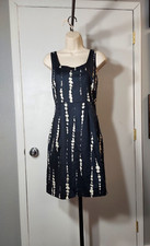 Ann Taylor Petite Women's Black & Ivory Cream Print Dress, NEW, Size 8