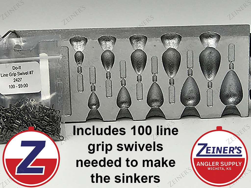 3511 New Do-It Mold Teardrop Drop Shot Sinker Mold w Line Grip