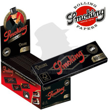 Cartine Smoking  De Luxe Nere Black Deluxe Singole Scatola Box Da 25 Libretti