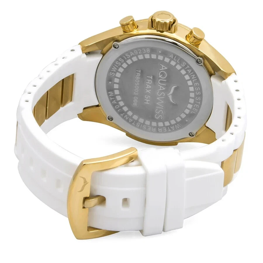 Aquaswiss Man's Watch, White and Gold Tone Water Resistant Rubber Strap TR805008 - Image 2 of 3
