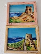 Coppia Dipinti Su Legno -  FARO - Sardegna 