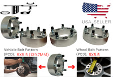 4x 2 Inch 5x5.5 To 5x5.5 Wheel Spacers 14x1.5 For 12-18 Ram 1500 Wheel Spacers