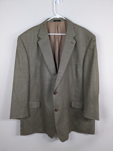 Lauren Ralph Lauren Blazer Men's 54L Brown Silk Blend Houndstooth