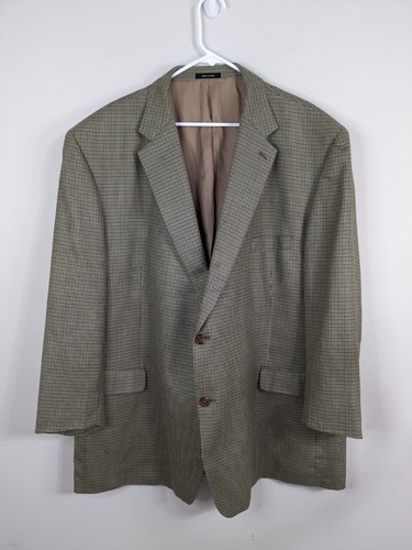 Lauren Ralph Lauren Blazer Men's 54L Brown Silk Blend Houndstooth - Picture 1 of 16