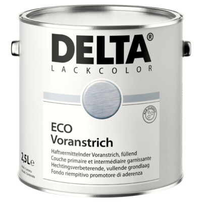 Delta Vorlack Eco Voranstrich für Innen und Außen 0,75 Lit Holz PVC Grau