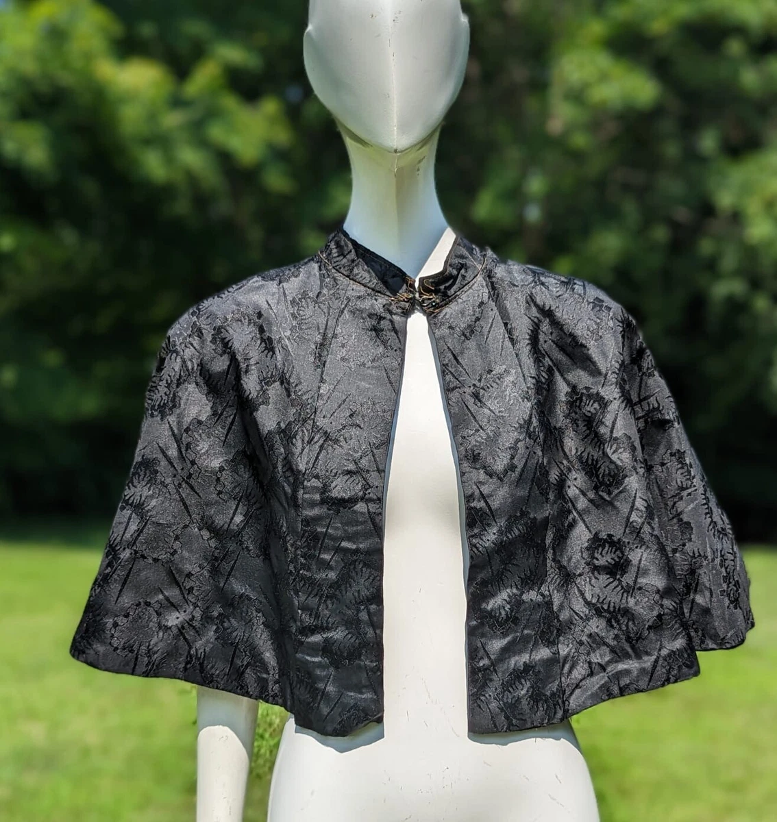 VICTORIAN 19TH C BLACK SILK CAPE AS ACQUIRED eBay