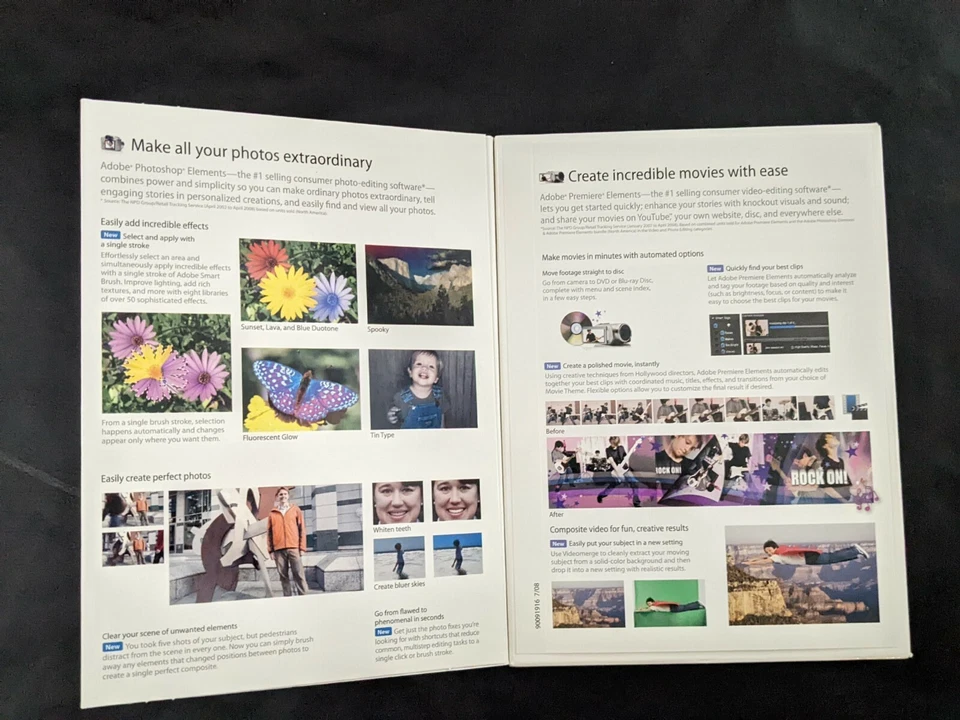 Adobe Photoshop Elements 7 Premiere Completo 2 Discos CD ROM Software NUEVO - Imagen 2 de 3