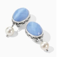 Cristal Champagne ORECCHINI PENDENTI LUNA E STELLA - Perline Ghiacciate, In Argento Placcato, Fatti A Mano (Nickel Free) Orecchini Tema Celeste Senza Nickel