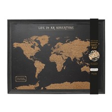 Travel Map World Pinboard | Various Sizes | Cork Design | Includes Pins | SPLOSH
