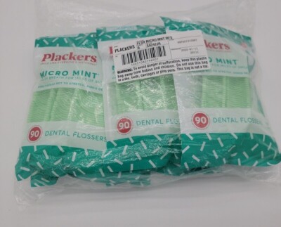 Plackers Micro Mint Zahnseide Zahnstocher frischer Atem 90 Stück - 6 Packungen