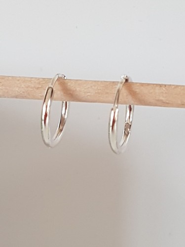 925 STERLING SILVER 50mm DIAMOND CUT LARGE SLEEPER HOOP EARRINGS - Foto 7