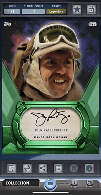 Topps Digital Star Wars Card Trader Signature Bren Derlin Green LEGENDARY 10cc!!