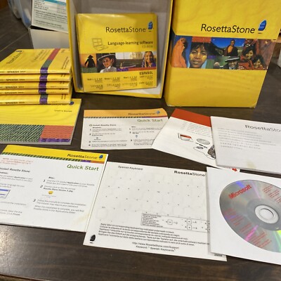 Rosetta Stone Spanish (Spain) Levels 1-5 Education Language Program No Headset!