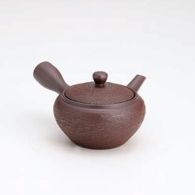 Banko-yaki Kyusu teapot - Pine bark - 240cc/ml - kago ami stainless steel net