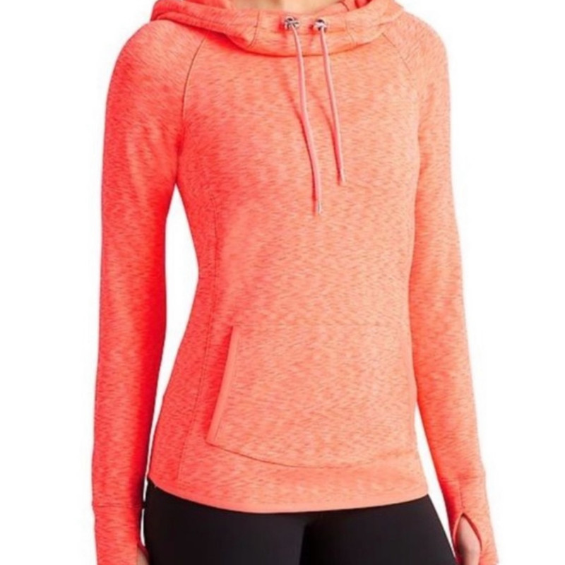 Athleta Tranquility Pullover Hoodie Ember Coral O… - image 1