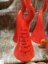 Cornetto corno portafortuna Corno  in ceramica fatto a mano 