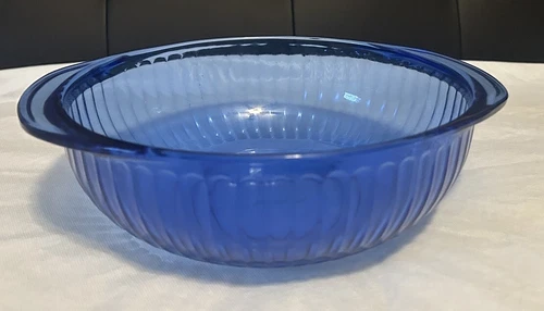 Pyrex Blue Glass 10” Serving Mixing Bowl Cookware