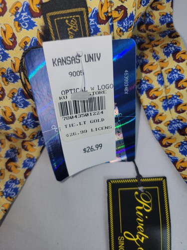 NWT Kansas University Sooners Neck Tie Rivety Of Boston Optical Logo NCAA NOS - Picture 3 of 9