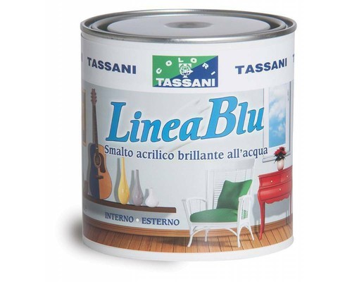 Smalto Acrilico All'acqua Satinato Bianco Linea Blu Tassani