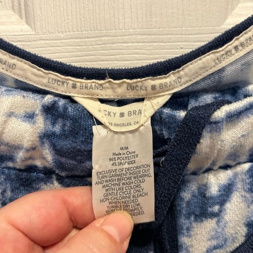 Lucky Brand 2 Piece Pajama Set Lounge Tank Pants size Medium Blue - Picture 2 of 8