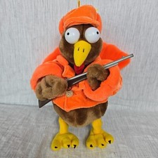 Thanksgiving Turkey Plush Stuffed Animal blaze orange Hunter Clothing Collector