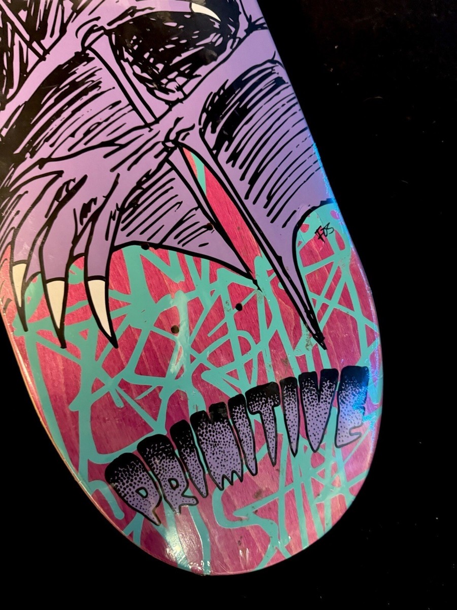 RARE Franky Villani Bat Primitive Skateboard Deck 9.125 Egg GLOW