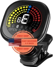 Afinador de guitarra recargable, afinador con clip para guitarra, bajo, ukelele